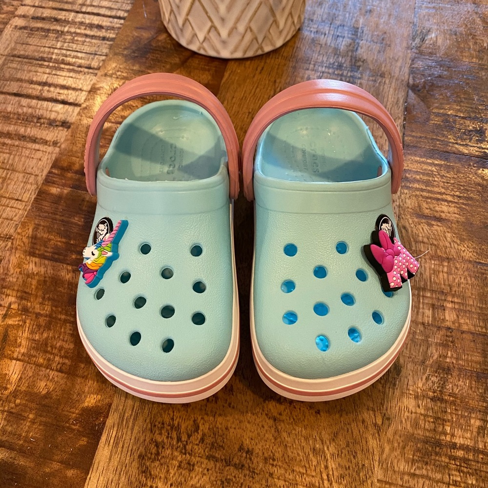 Toddler girl crocs barely worn